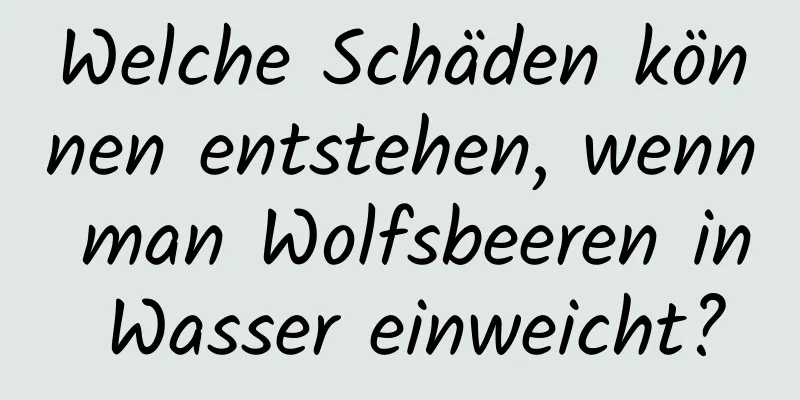 Welche Schäden können entstehen, wenn man Wolfsbeeren in Wasser einweicht?