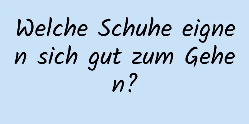 Welche Schuhe eignen sich gut zum Gehen?
