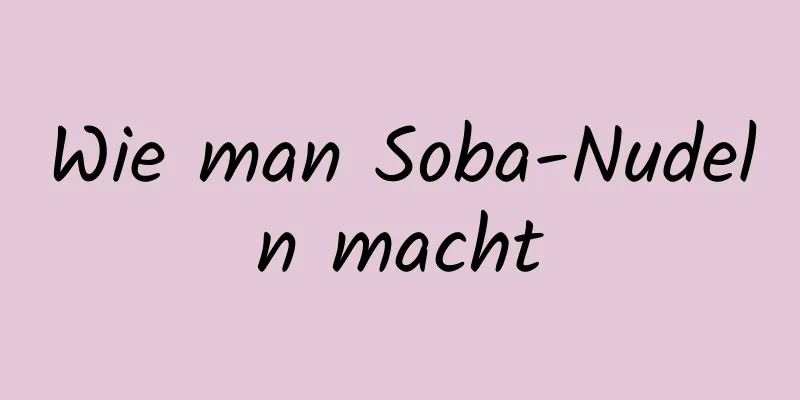 Wie man Soba-Nudeln macht