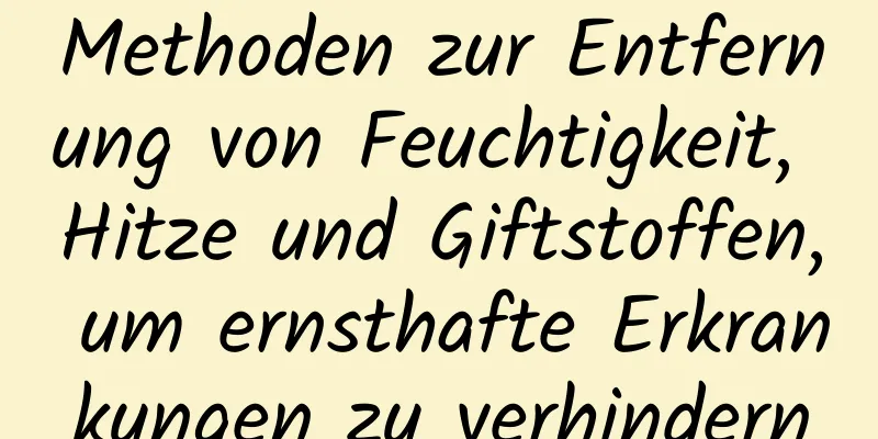 Methoden zur Entfernung von Feuchtigkeit, Hitze und Giftstoffen, um ernsthafte Erkrankungen zu verhindern