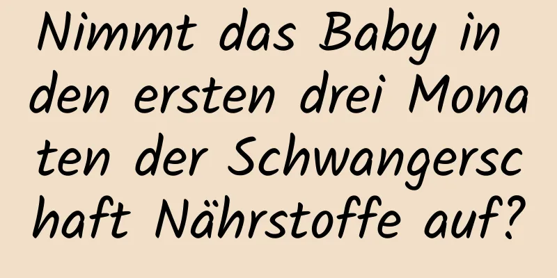 Nimmt das Baby in den ersten drei Monaten der Schwangerschaft Nährstoffe auf?