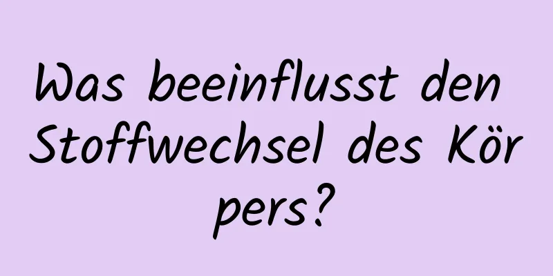 Was beeinflusst den Stoffwechsel des Körpers?