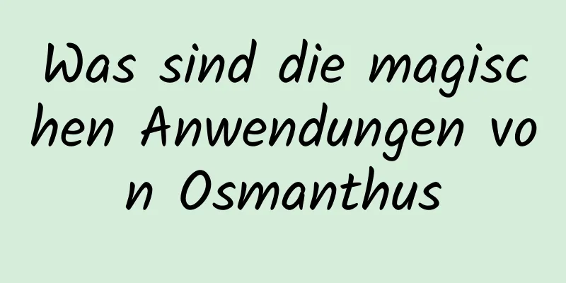 Was sind die magischen Anwendungen von Osmanthus