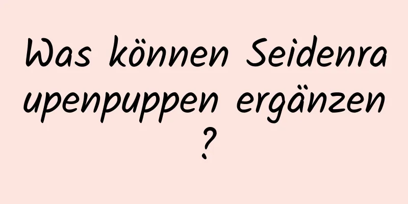 Was können Seidenraupenpuppen ergänzen?