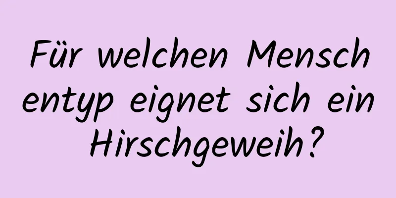 Für welchen Menschentyp eignet sich ein Hirschgeweih?
