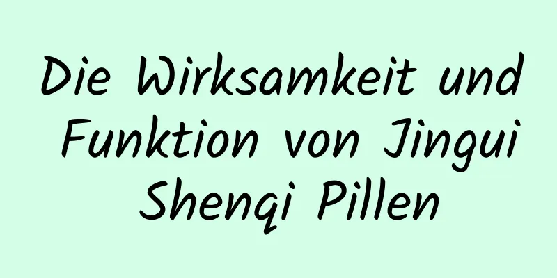 Die Wirksamkeit und Funktion von Jingui Shenqi Pillen