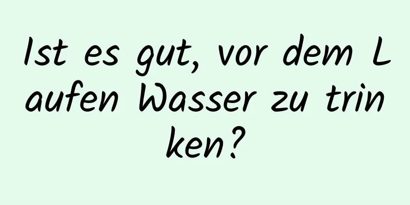 Ist es gut, vor dem Laufen Wasser zu trinken?