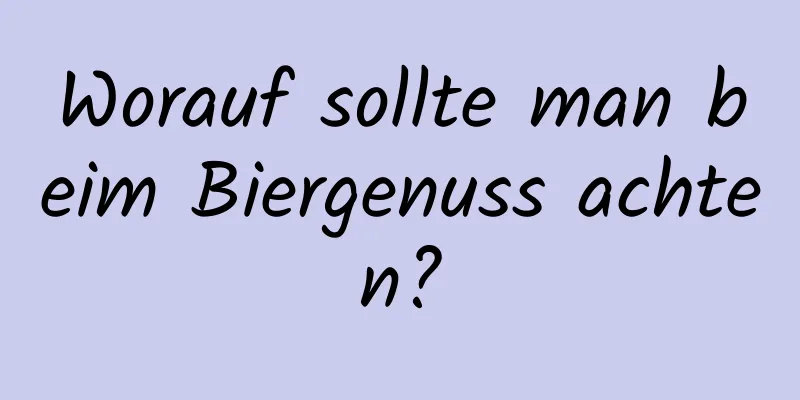 Worauf sollte man beim Biergenuss achten?