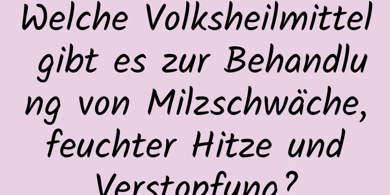 Welche Volksheilmittel gibt es zur Behandlung von Milzschwäche, feuchter Hitze und Verstopfung?