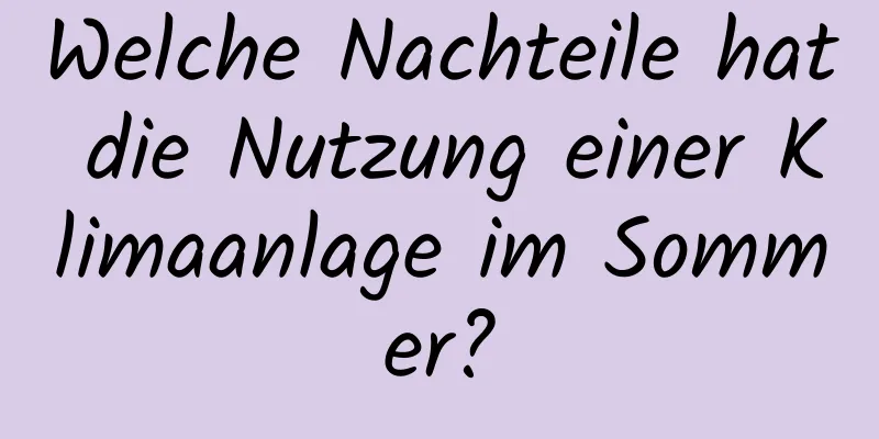 Welche Nachteile hat die Nutzung einer Klimaanlage im Sommer?