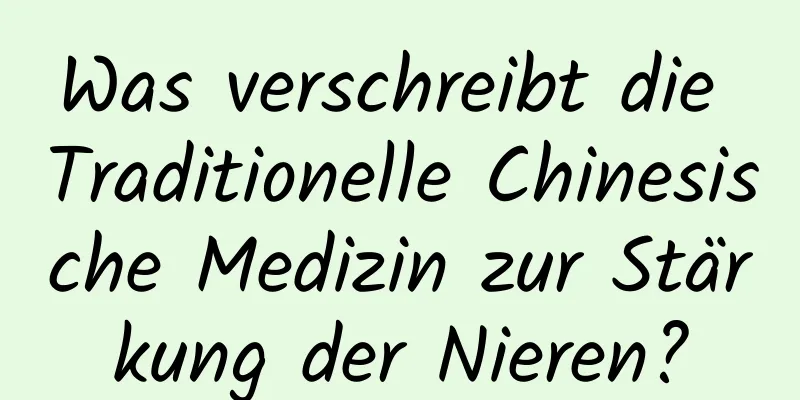 Was verschreibt die Traditionelle Chinesische Medizin zur Stärkung der Nieren?