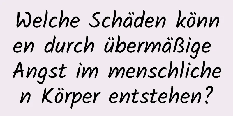 Welche Schäden können durch übermäßige Angst im menschlichen Körper entstehen?