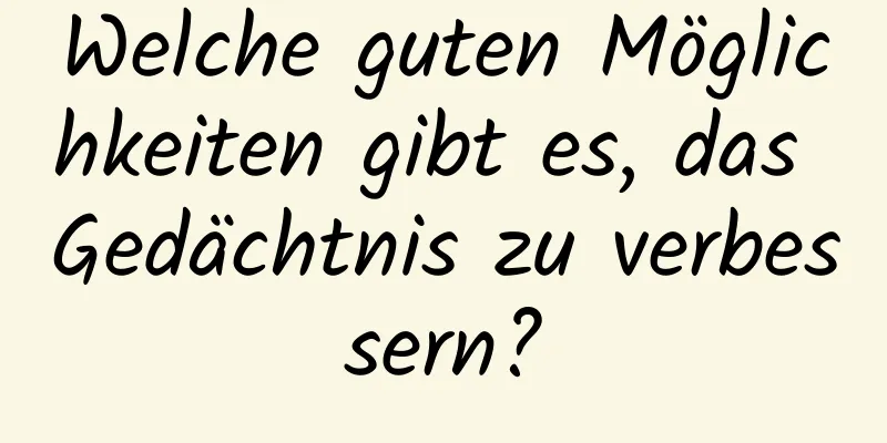 Welche guten Möglichkeiten gibt es, das Gedächtnis zu verbessern?
