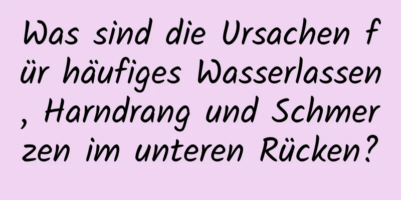 Was sind die Ursachen für häufiges Wasserlassen, Harndrang und Schmerzen im unteren Rücken?