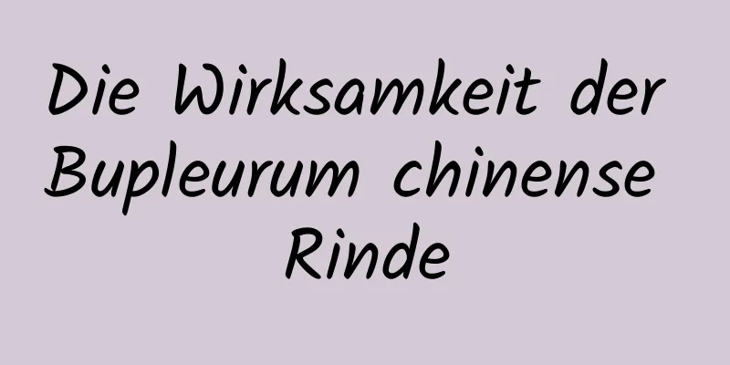 Die Wirksamkeit der Bupleurum chinense Rinde