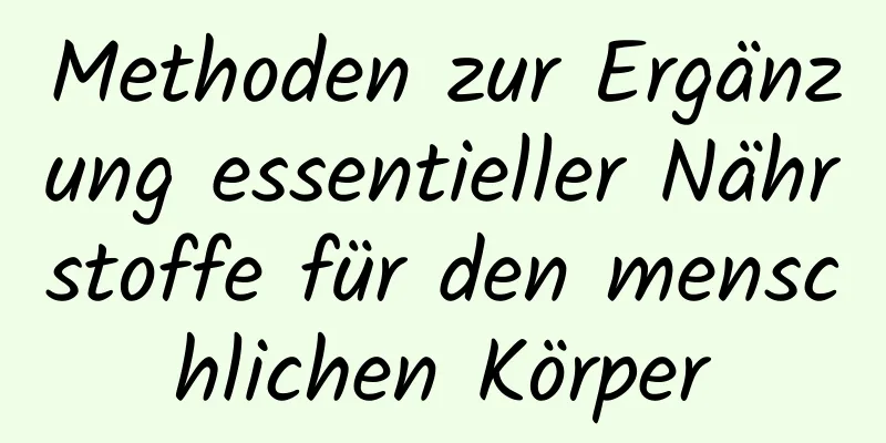 Methoden zur Ergänzung essentieller Nährstoffe für den menschlichen Körper
