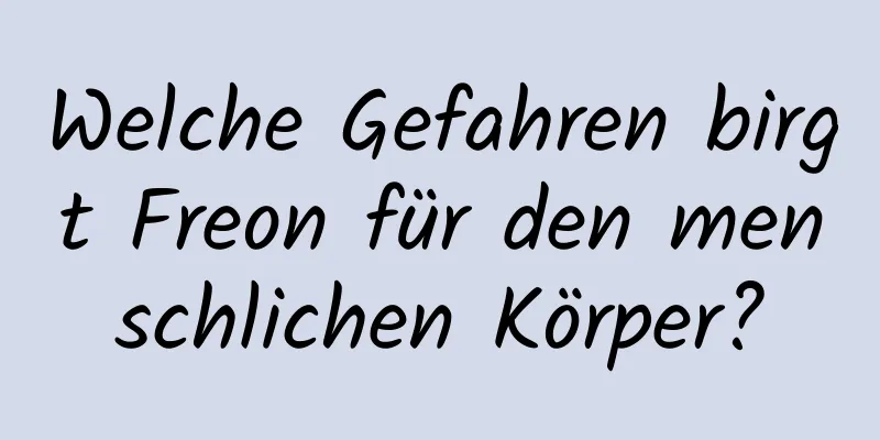 Welche Gefahren birgt Freon für den menschlichen Körper?