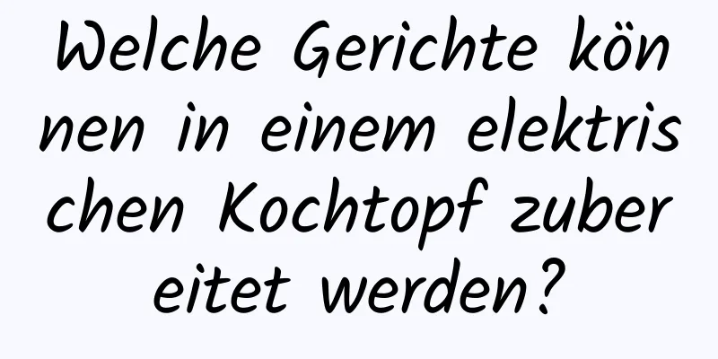 Welche Gerichte können in einem elektrischen Kochtopf zubereitet werden?