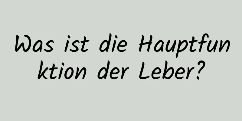 Was ist die Hauptfunktion der Leber?
