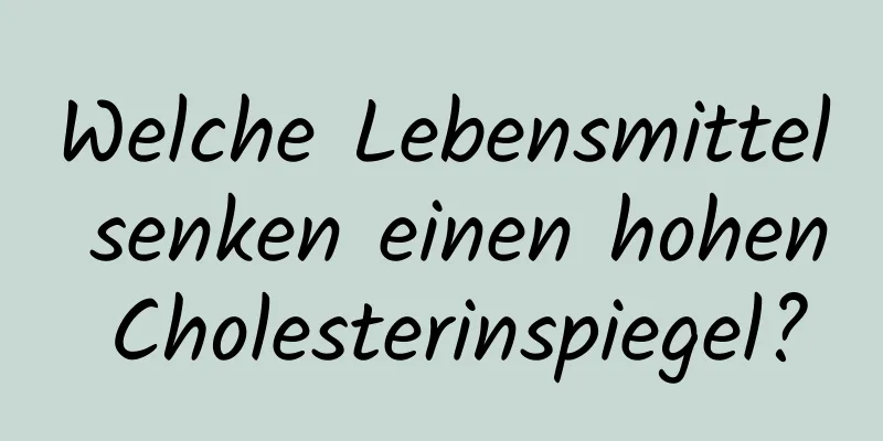 Welche Lebensmittel senken einen hohen Cholesterinspiegel?
