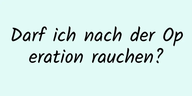 Darf ich nach der Operation rauchen?