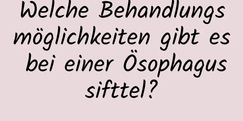 Welche Behandlungsmöglichkeiten gibt es bei einer Ösophagussifttel?