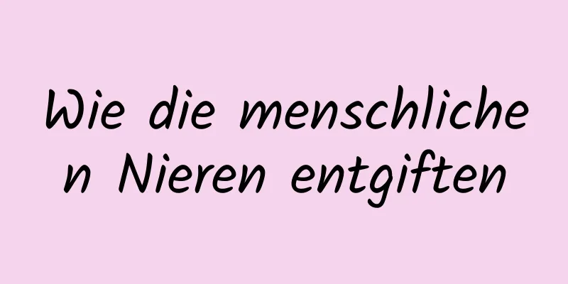 Wie die menschlichen Nieren entgiften
