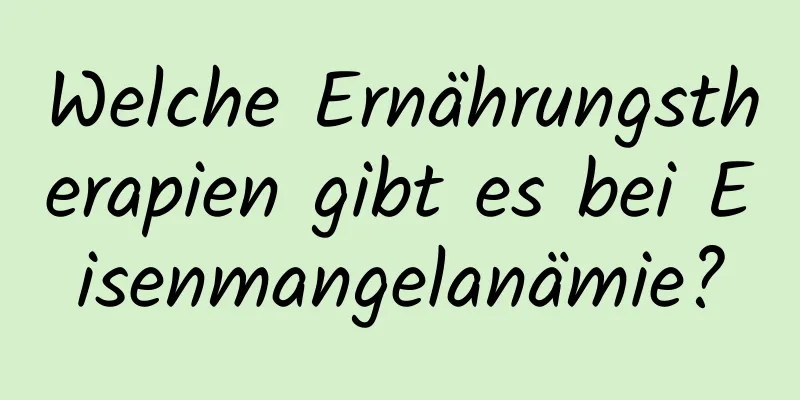 Welche Ernährungstherapien gibt es bei Eisenmangelanämie?