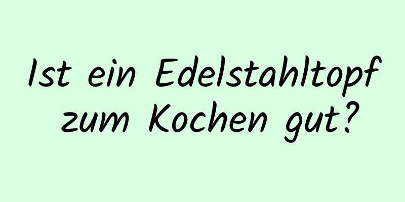 Ist ein Edelstahltopf zum Kochen gut?