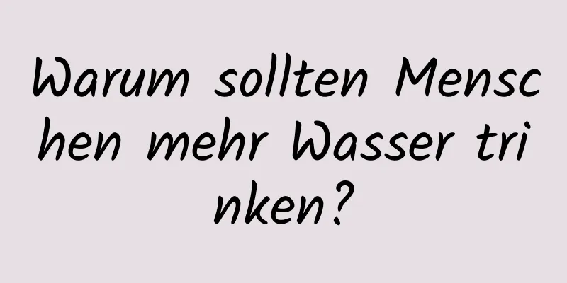 Warum sollten Menschen mehr Wasser trinken?