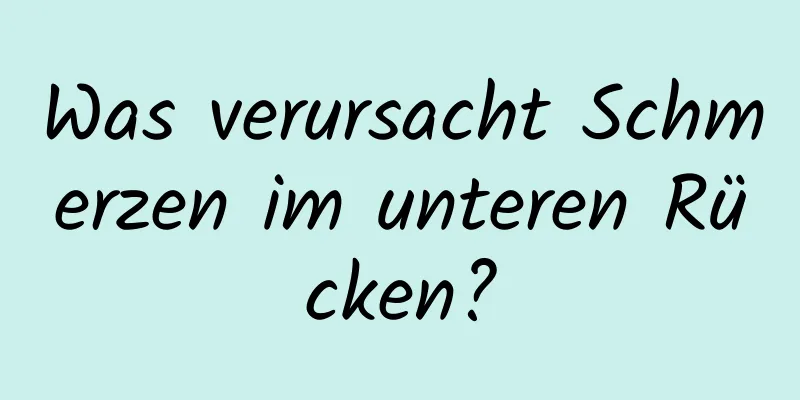 Was verursacht Schmerzen im unteren Rücken?