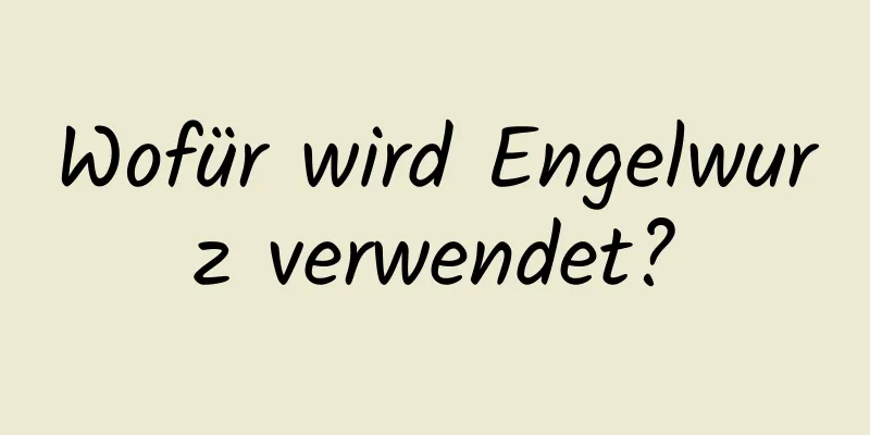 Wofür wird Engelwurz verwendet?