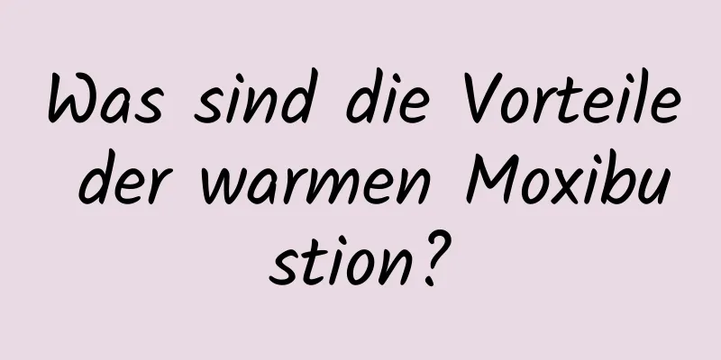 Was sind die Vorteile der warmen Moxibustion?