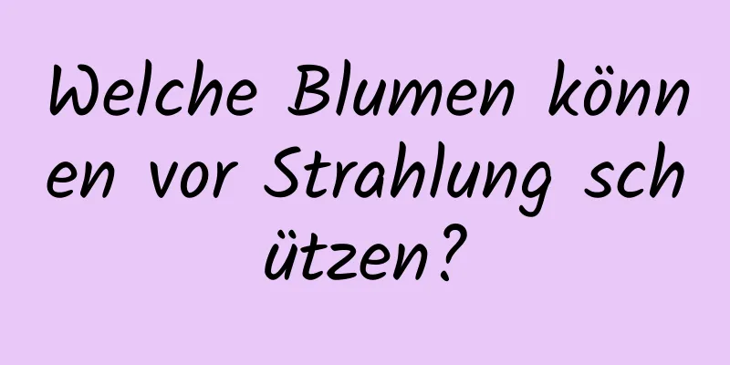 Welche Blumen können vor Strahlung schützen?