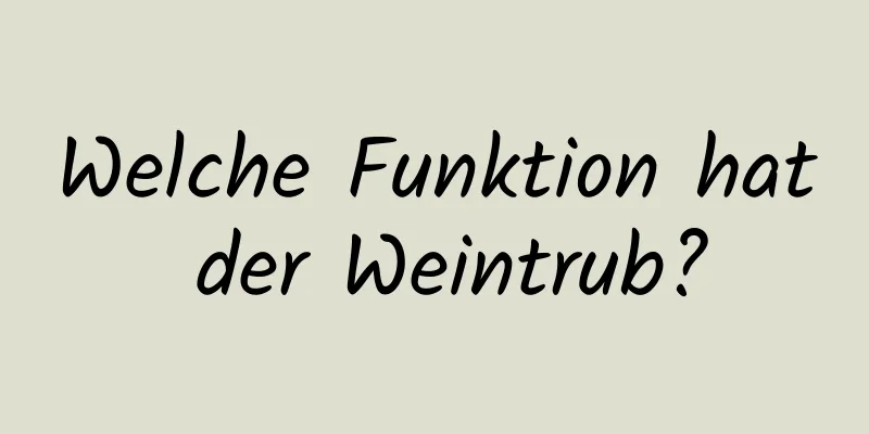 Welche Funktion hat der Weintrub?