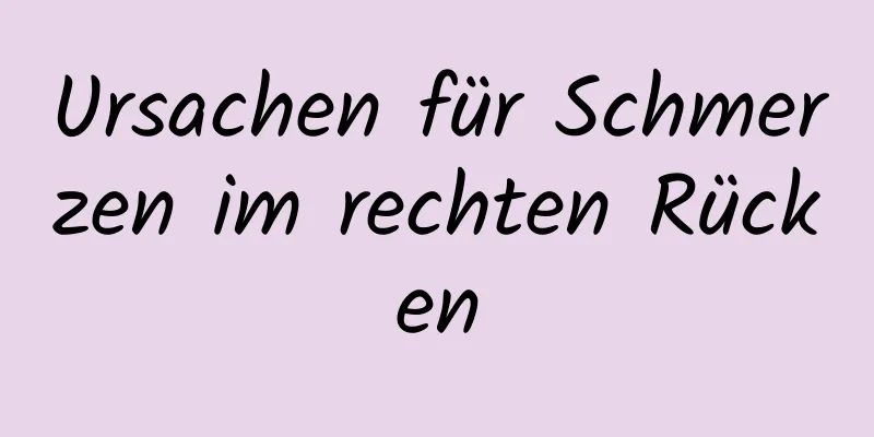 Ursachen für Schmerzen im rechten Rücken
