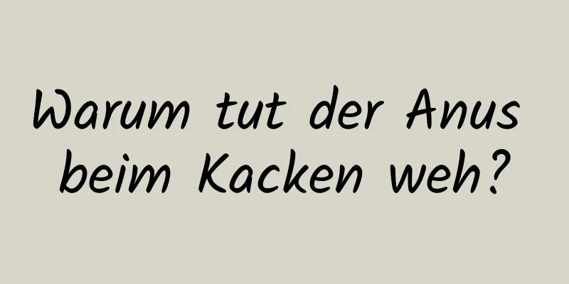Warum tut der Anus beim Kacken weh?