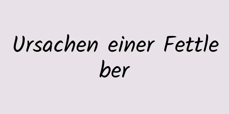 Ursachen einer Fettleber