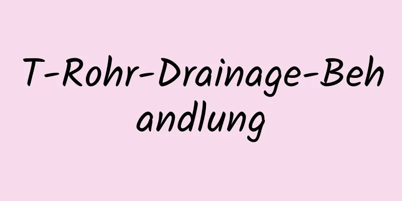 T-Rohr-Drainage-Behandlung