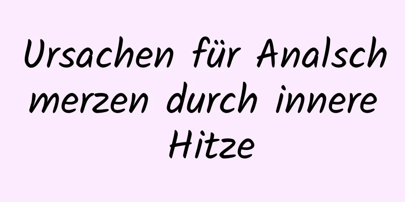 Ursachen für Analschmerzen durch innere Hitze