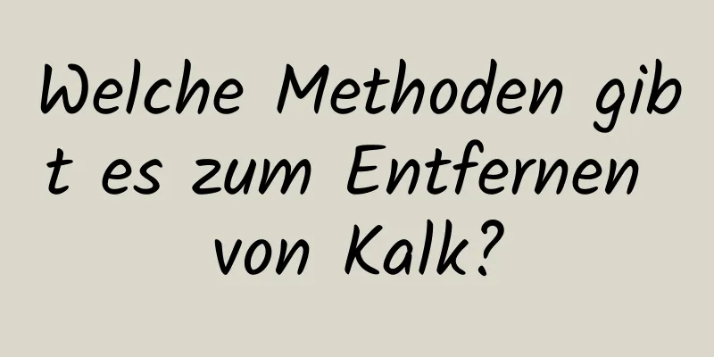 Welche Methoden gibt es zum Entfernen von Kalk?