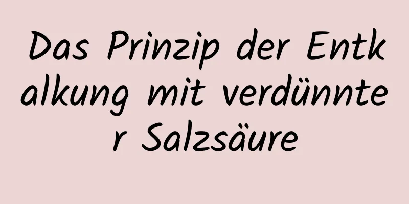 Das Prinzip der Entkalkung mit verdünnter Salzsäure