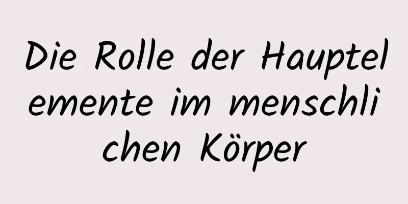 Die Rolle der Hauptelemente im menschlichen Körper