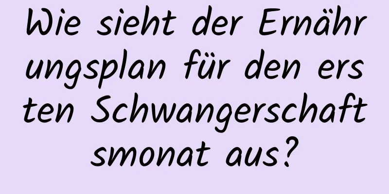 Wie sieht der Ernährungsplan für den ersten Schwangerschaftsmonat aus?