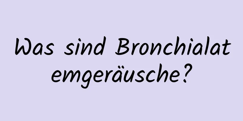 Was sind Bronchialatemgeräusche?