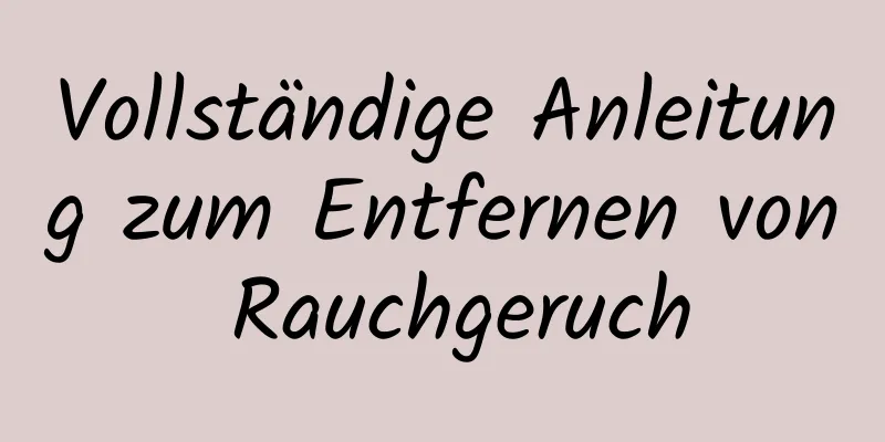 Vollständige Anleitung zum Entfernen von Rauchgeruch