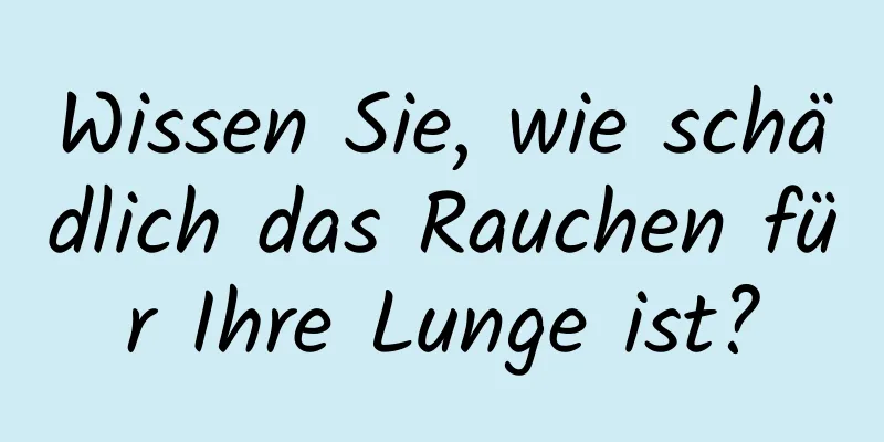 Wissen Sie, wie schädlich das Rauchen für Ihre Lunge ist?