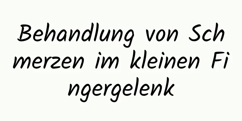 Behandlung von Schmerzen im kleinen Fingergelenk