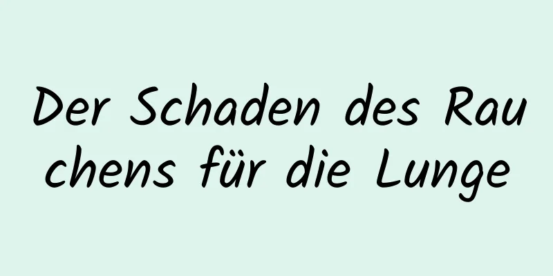 Der Schaden des Rauchens für die Lunge