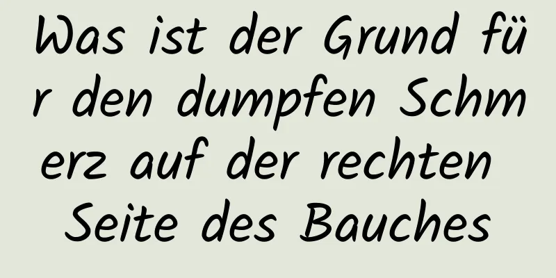 Was ist der Grund für den dumpfen Schmerz auf der rechten Seite des Bauches